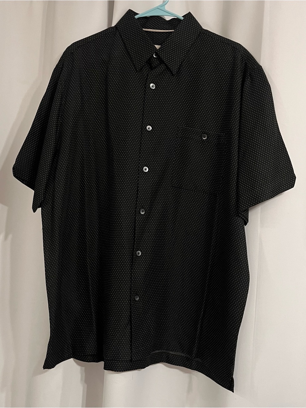 Pronto Uomo men's short-sleeve dress shirt black jacquard pattern XL